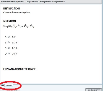 Preview a question in Designer