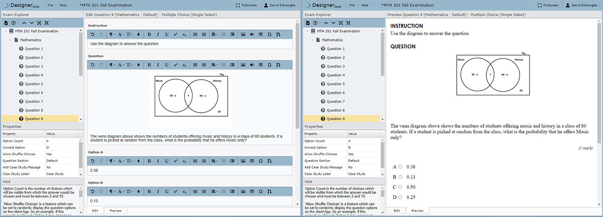 A question in the Designer edit and preview panes