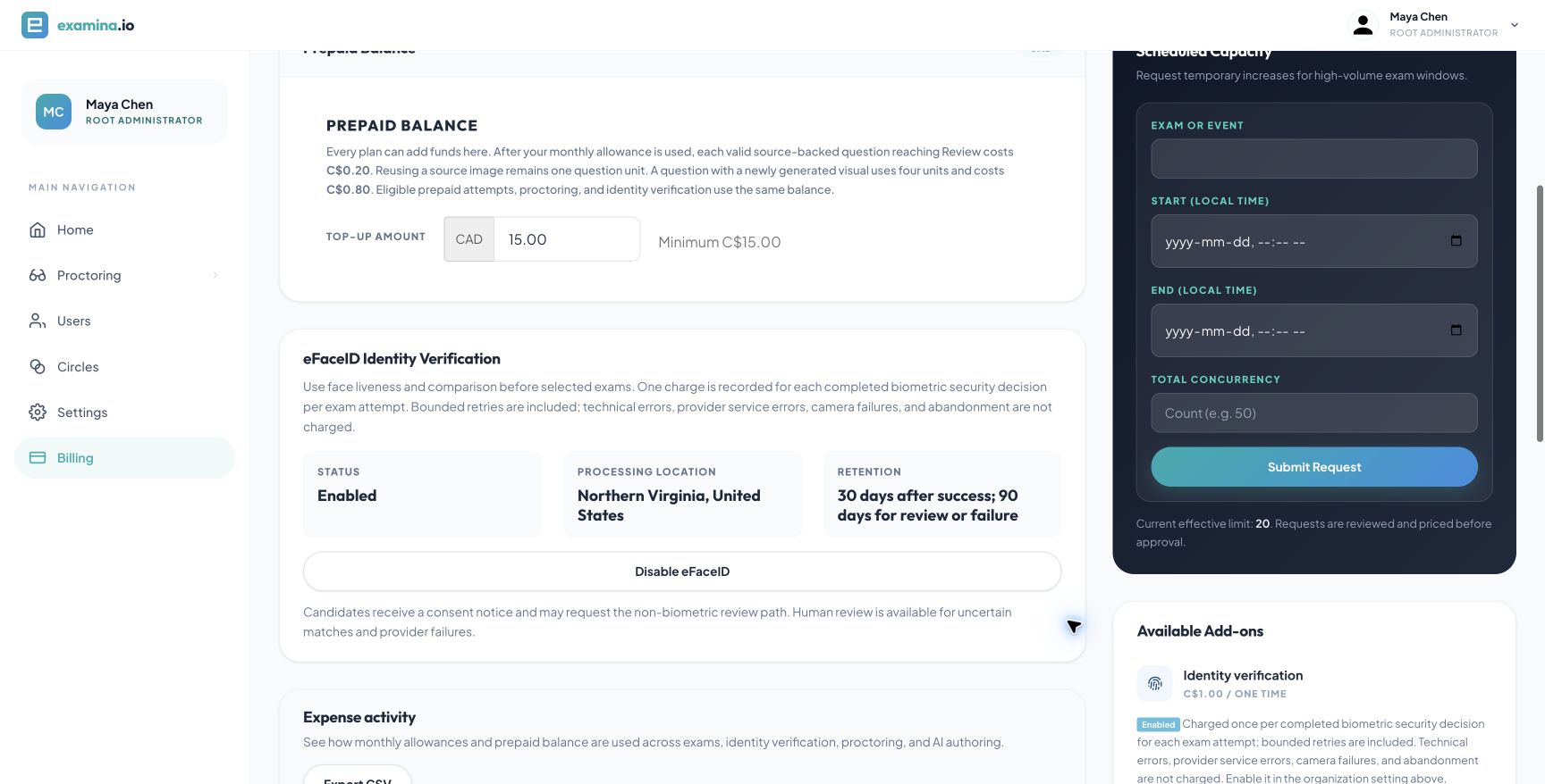 The eFaceID verification card enabled for Cedar Valley University