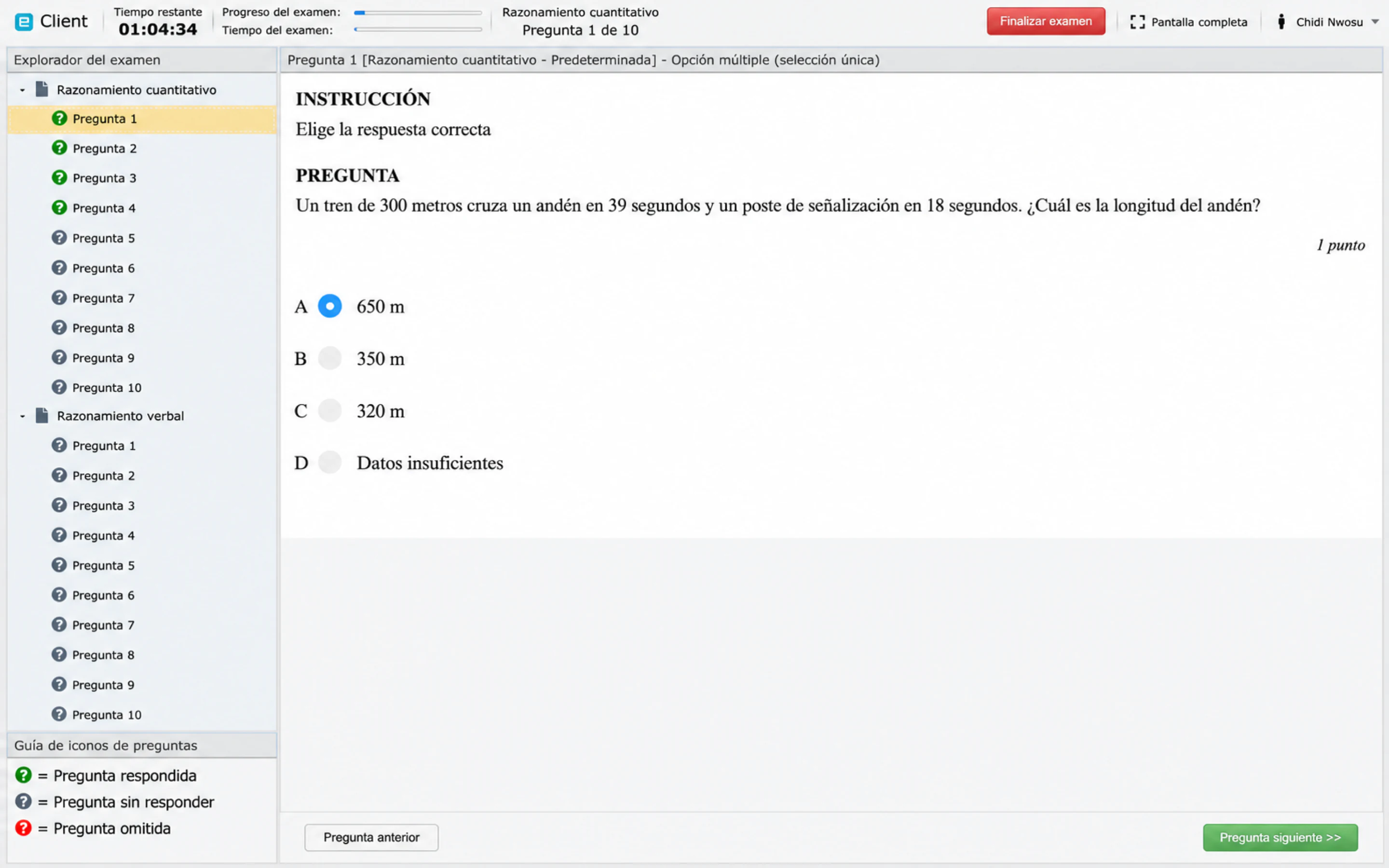 La aplicación Client orientada al candidato