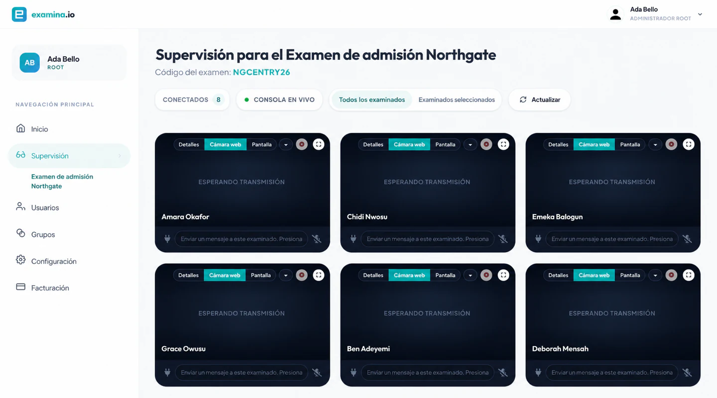 El espacio de trabajo de Proctor, una tarjeta por candidato