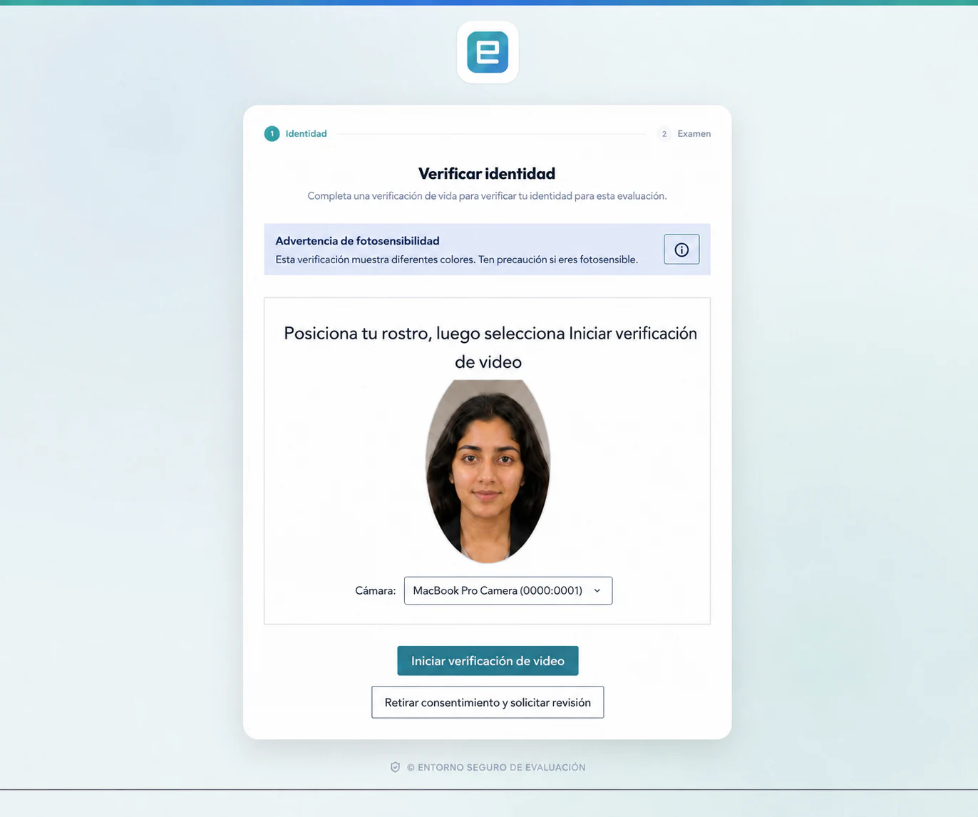 Posición del candidato para la prueba de vida