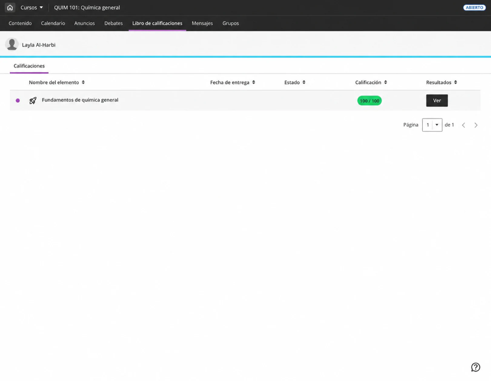 Puntuación de examina.io enviada y devuelta al libro de calificaciones de Blackboard