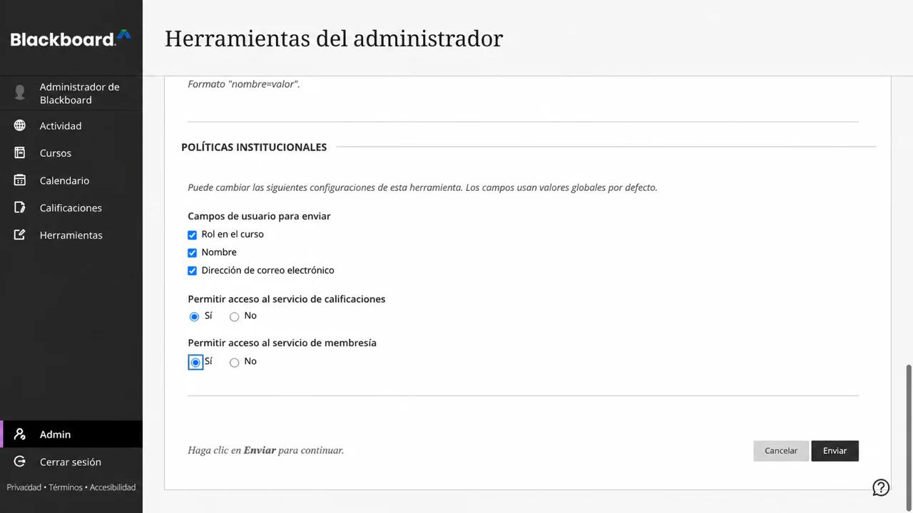 Aprueba los campos del candidato, el servicio de calificaciones y el servicio de membresía opcional