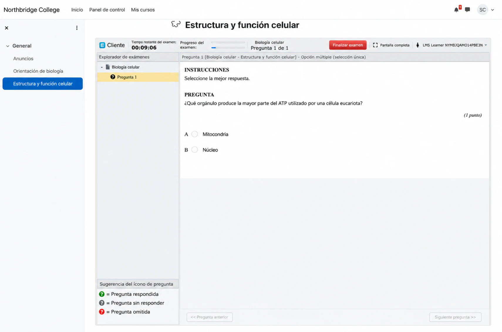 Una evaluación de biología respaldada por fuente abierta dentro de Moodle