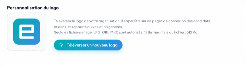 Modifier le logo de l'organisation depuis Settings