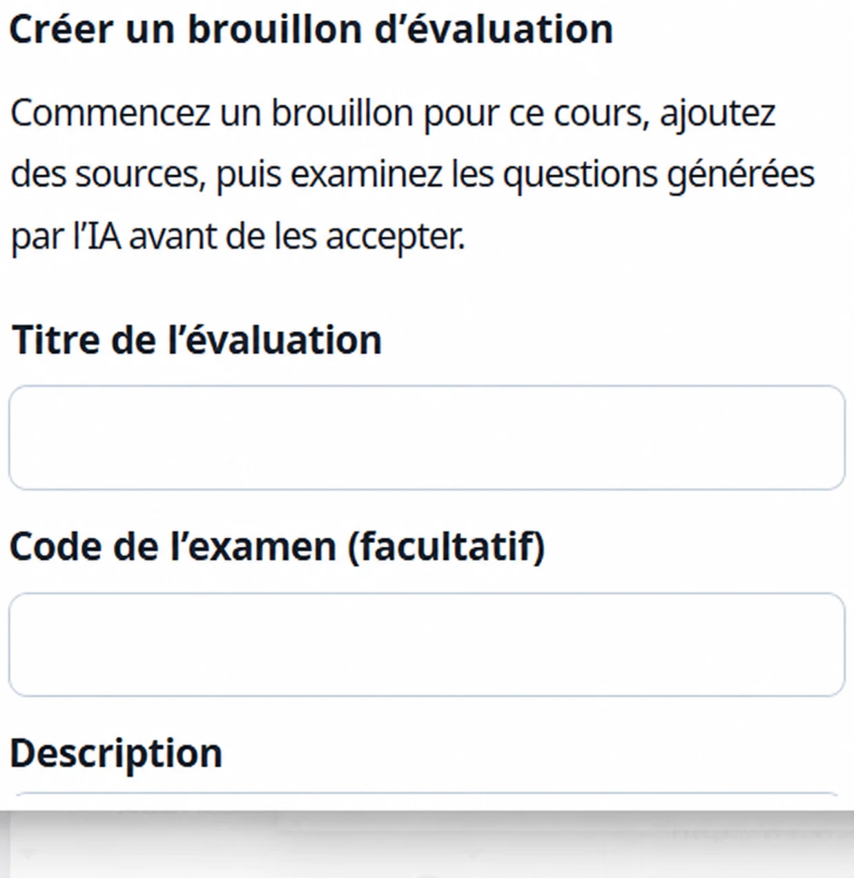 Créer un brouillon de questions avec l’IA depuis Canvas