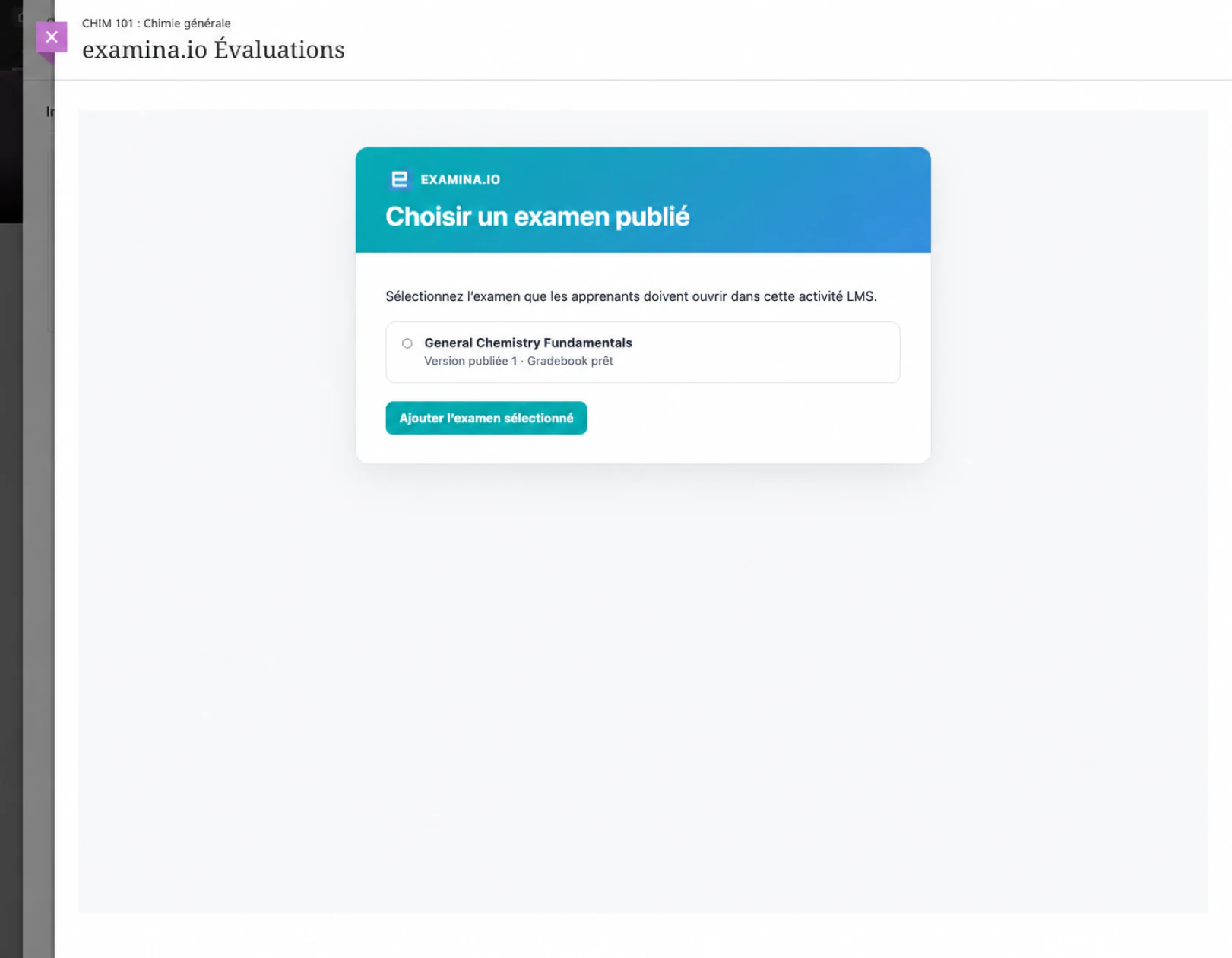Choisissez l'examen publié sur les principes fondamentaux de la chimie générale