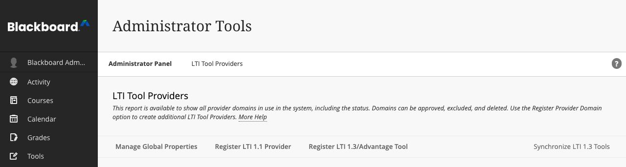 Sélectionnez Registre LTI 1.3/Advantage Tool