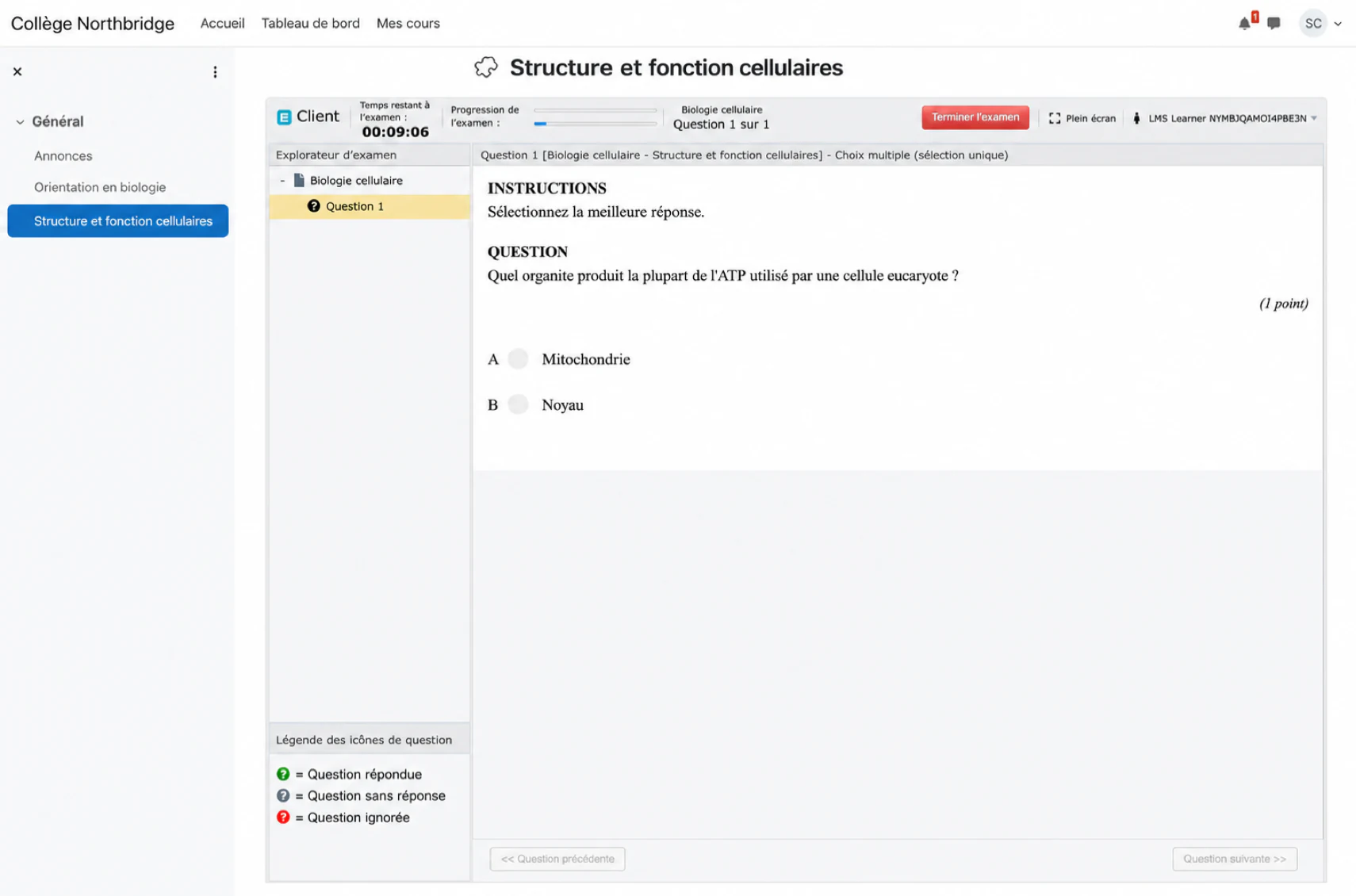 Une évaluation biologique basée sur la source ouverte dans Moodle