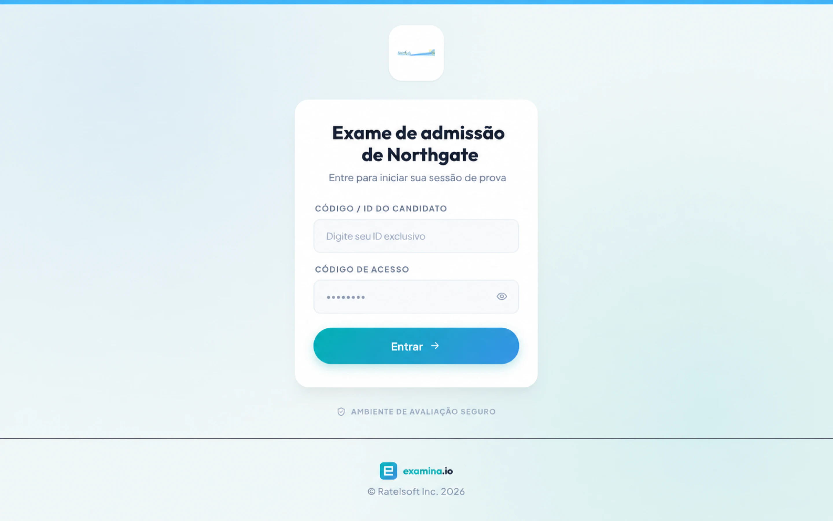A página de login do Client