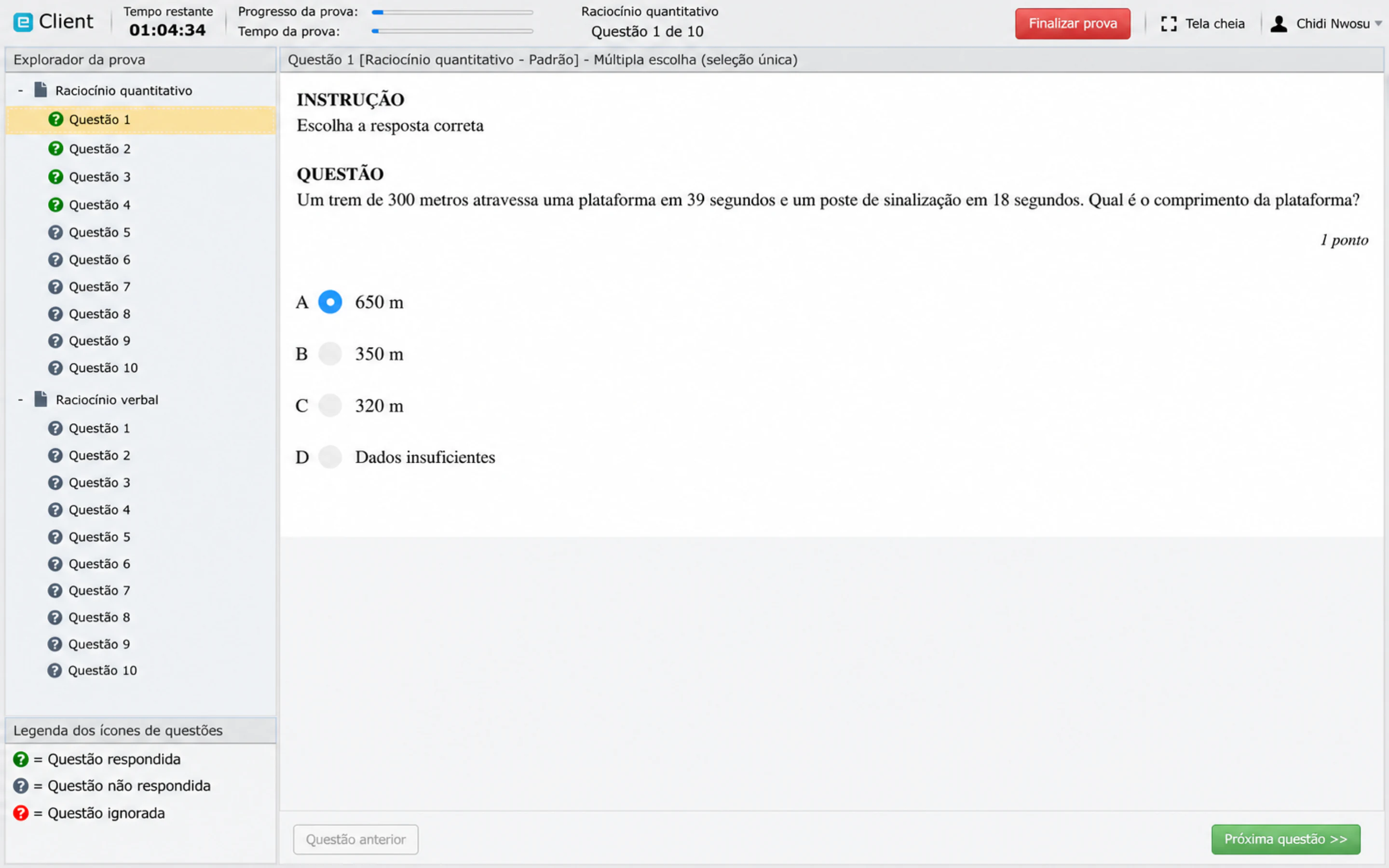 O aplicativo Client voltado para o candidato