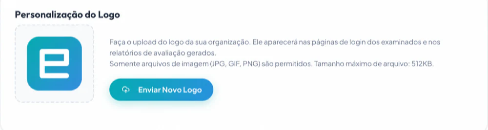 Alterar o logotipo da organização a partir das Configurações