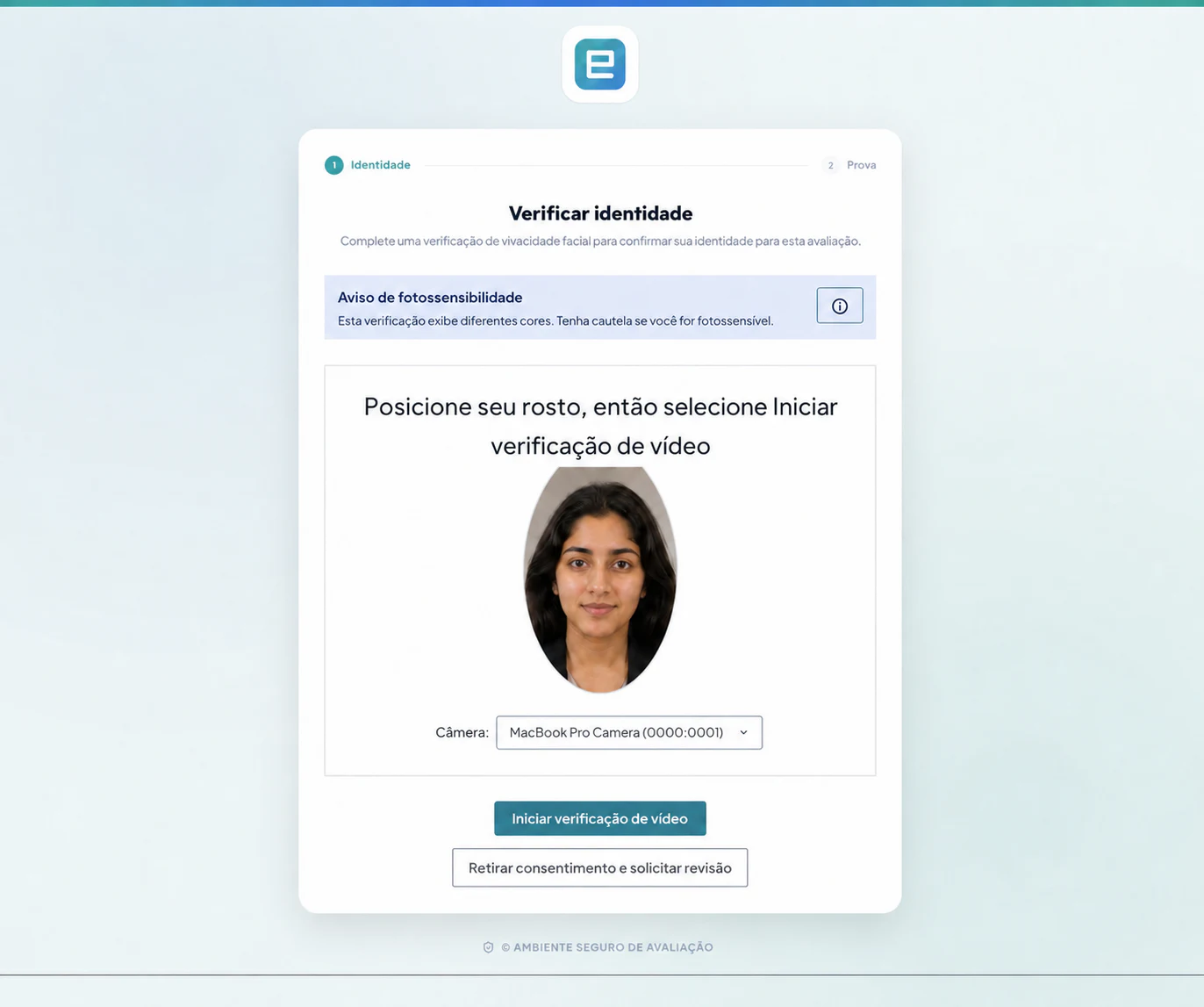 Posicionamento do candidato para a prova de vida