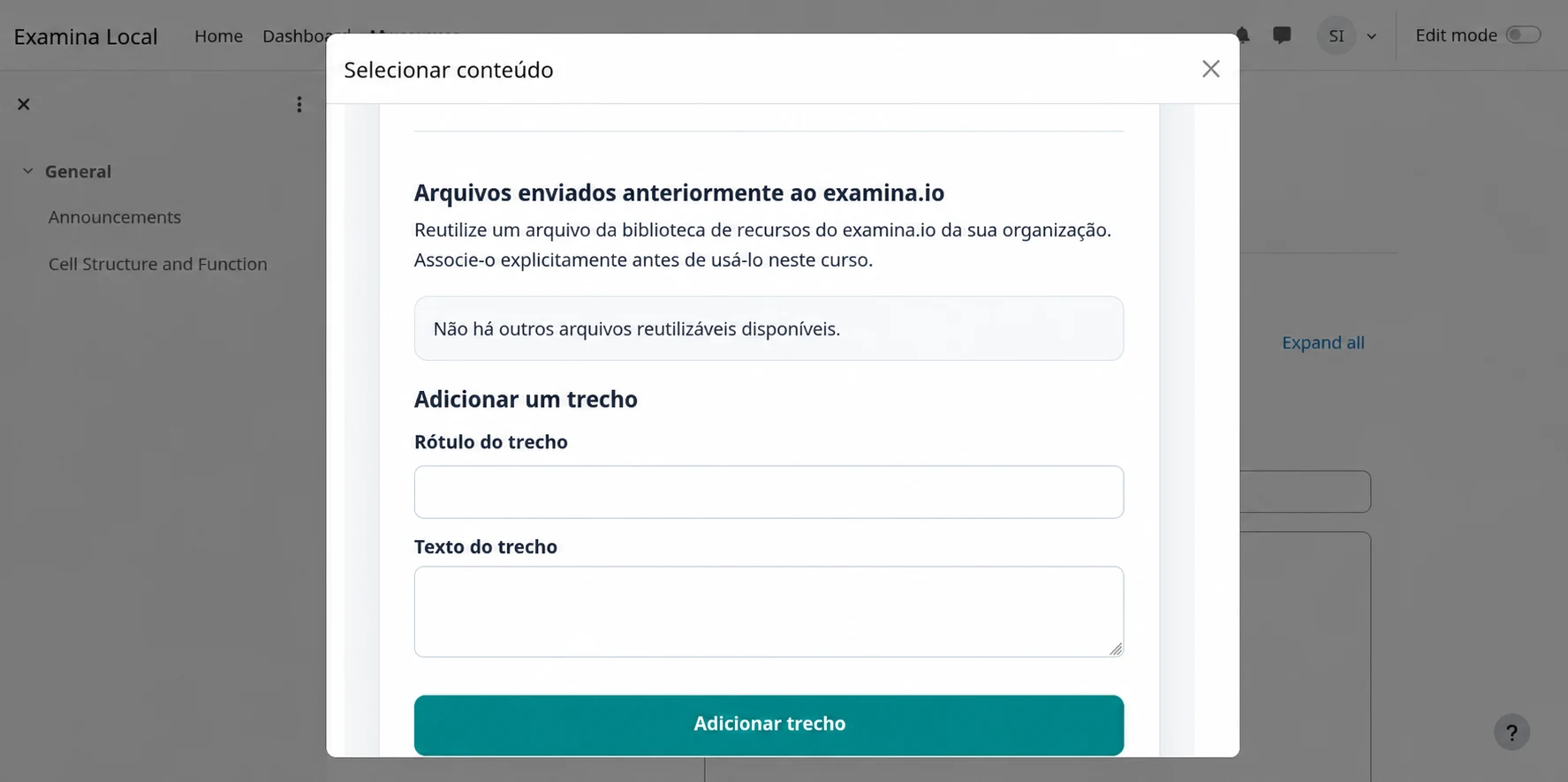 Adicionar vários textos ou arquivos ao rascunho