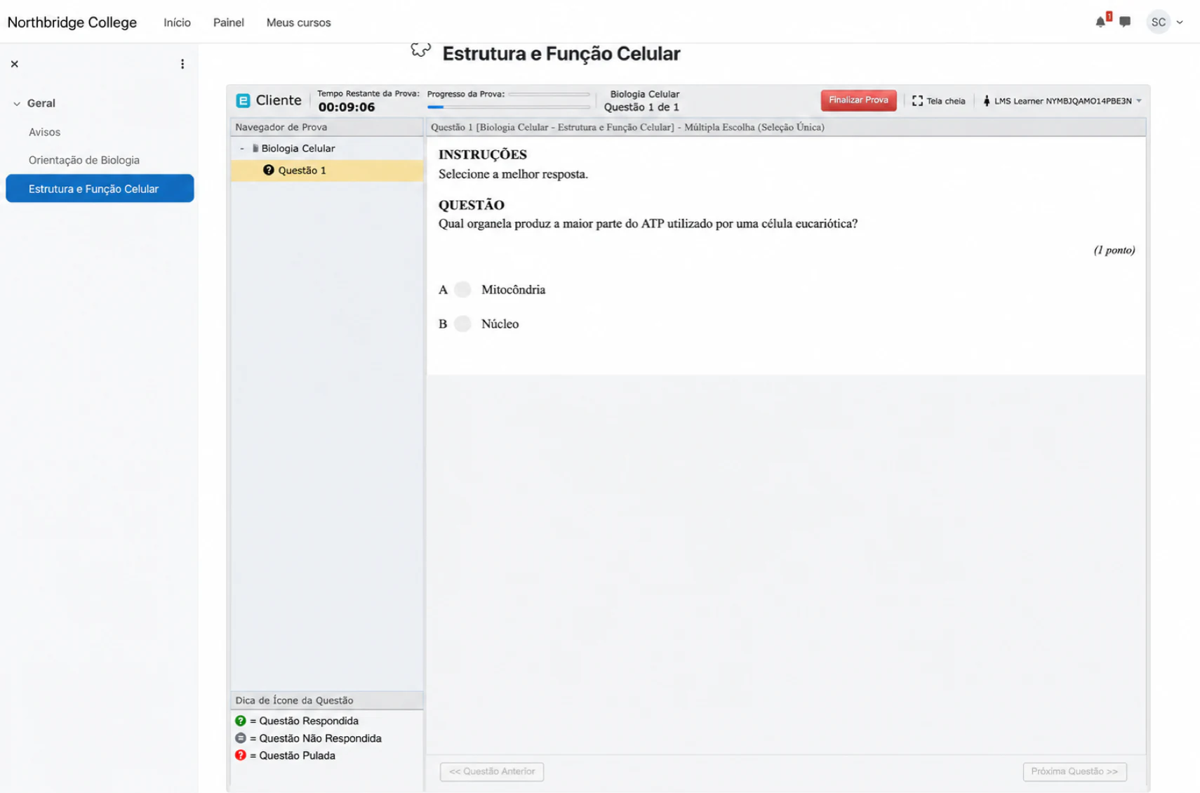 Uma avaliação de biologia baseada em fonte aberta dentro do Moodle